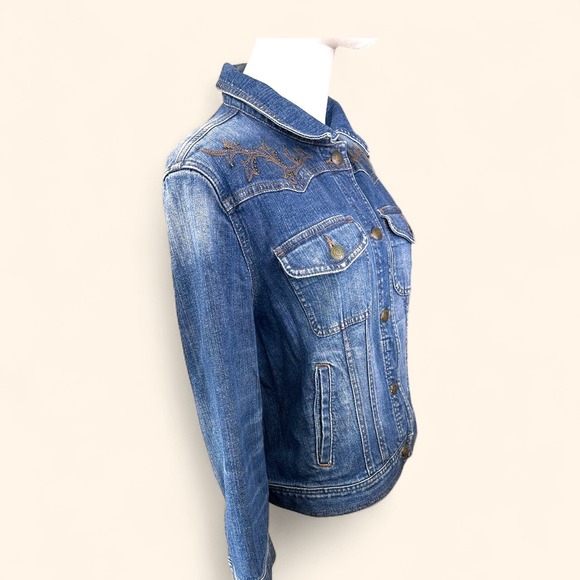Lauren Jeans Co. Denim Jacket XL Blue Embroidered Western Jean Coat - Picture 2 of 12